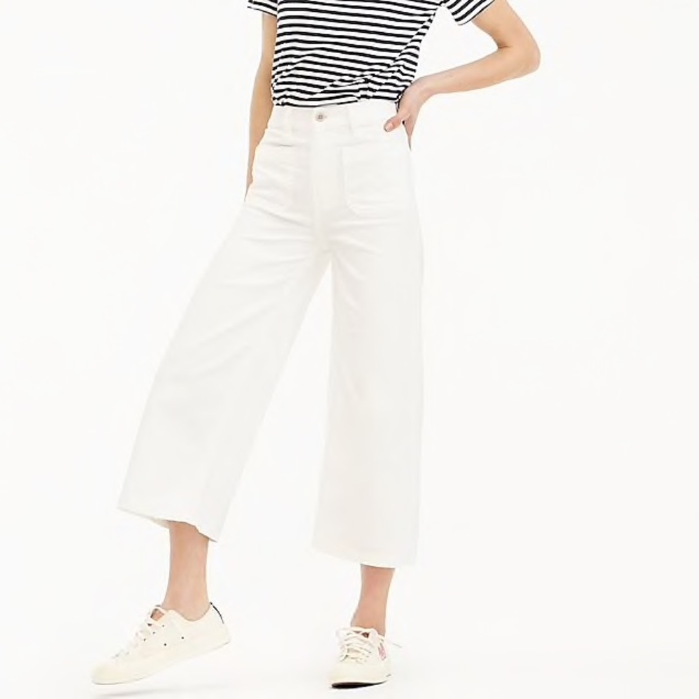 Mossimo Dutti White Wide Leg Button Up Jeans